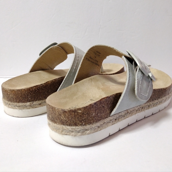 Bjorndal Penelope Footbed Women's T-Strap Slip-On Thong Espadrille Cork Sandal 7 - Picture 6 of 10
